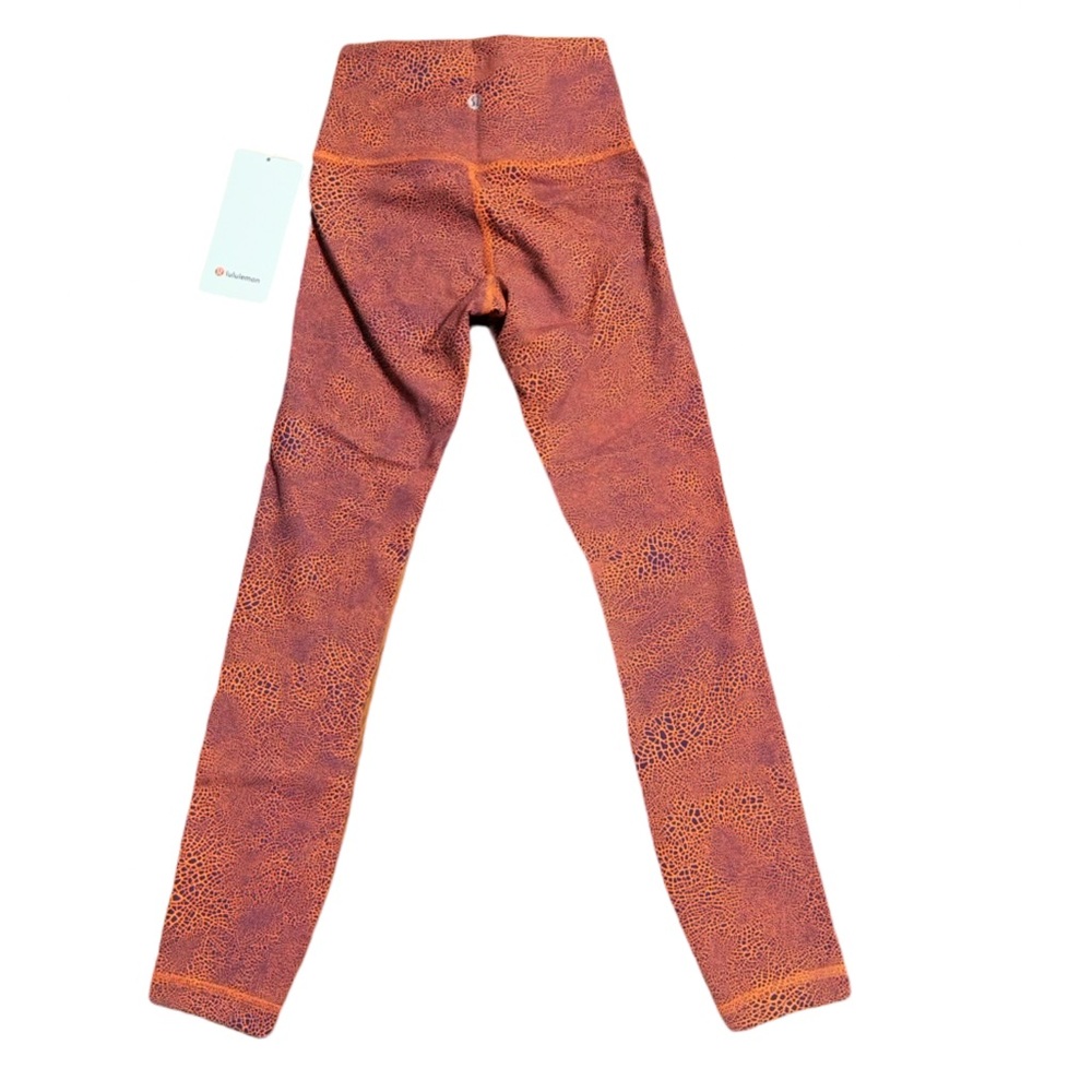 Lululemon Athletica Orange‎ Patterned Leggings - Picture 3 of 6